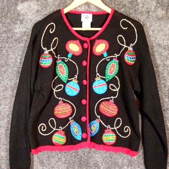 Nutcracker Vintage Holiday Ornament Knit Holiday Womens Sweater Button Small - Picture 2 of 10